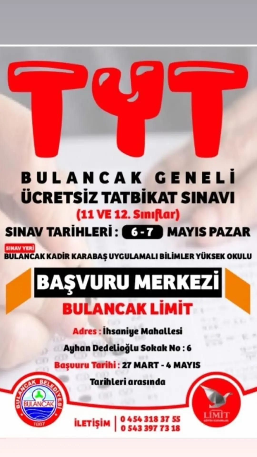 Bulancak Belediyesinden Ücretsiz LGS ve TYT Deneme Sınavları