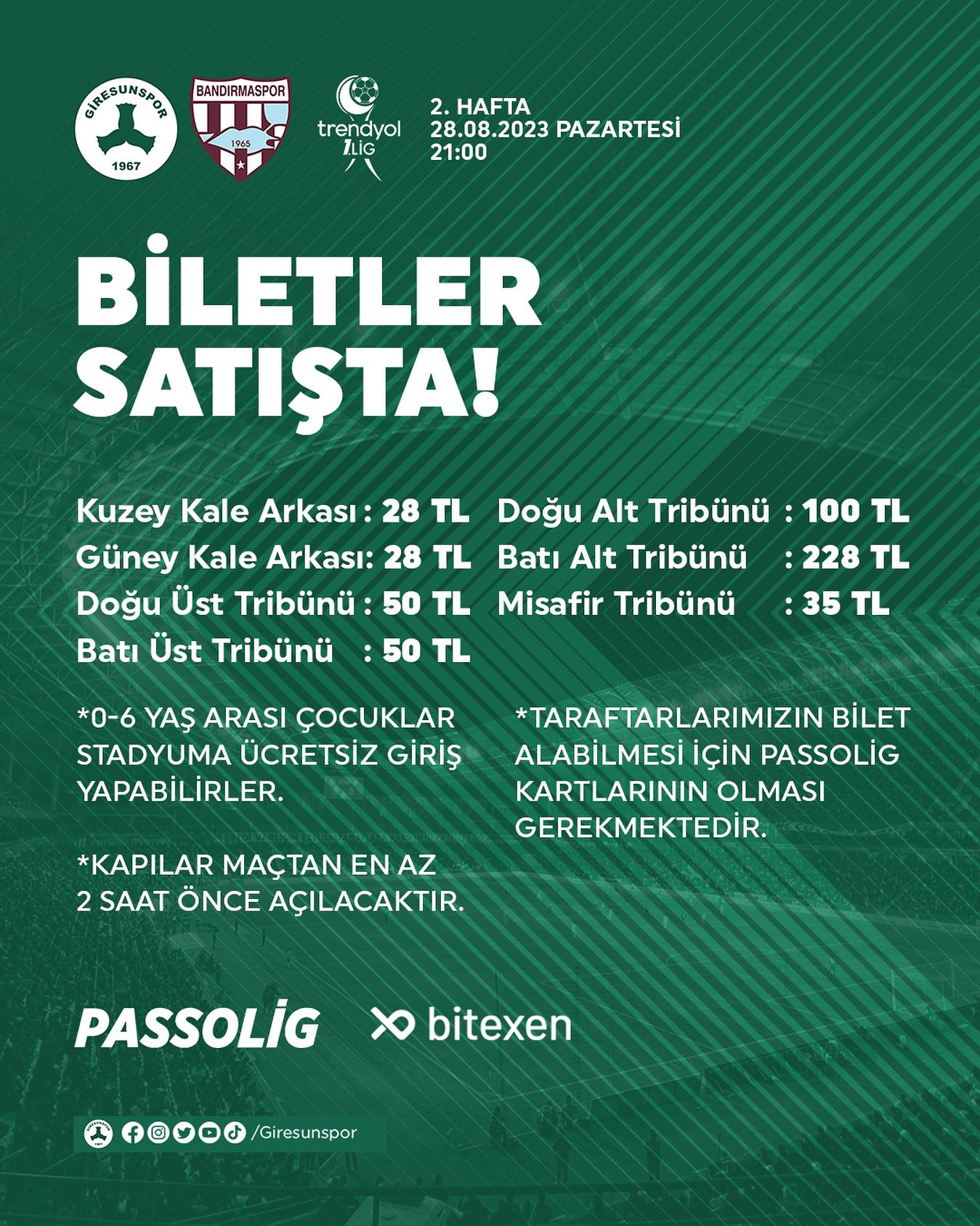 Bandırmaspor Maçının Biletleri Satışta