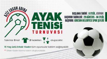 Giresun’da Ayak Tenisi Turnuvası Başlıyor