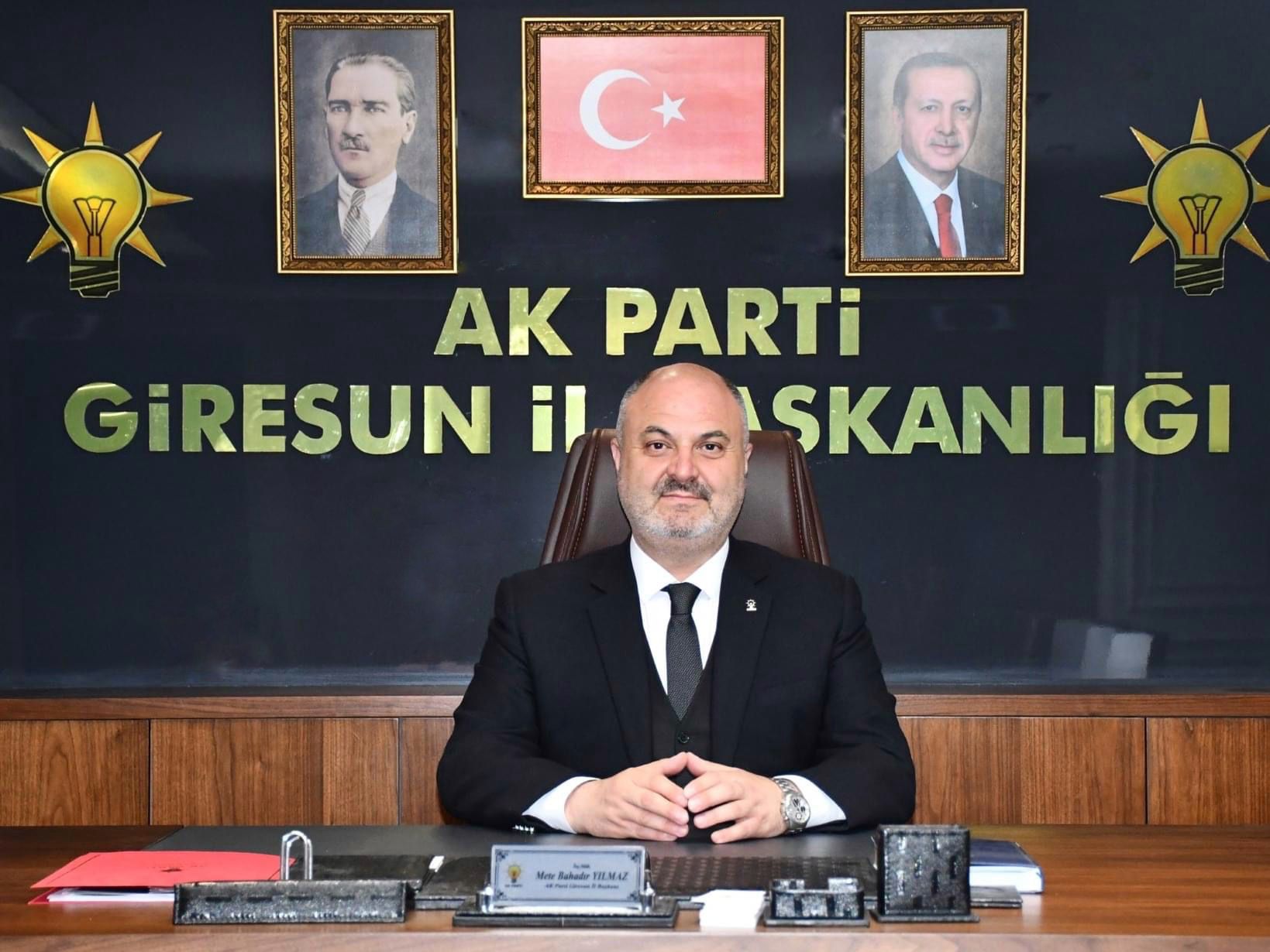 AK Parti Giresun İl Başkanı Mete Bahadır Yılmaz, 31 Mart 2024 Mahallî İdareler Seçimleri