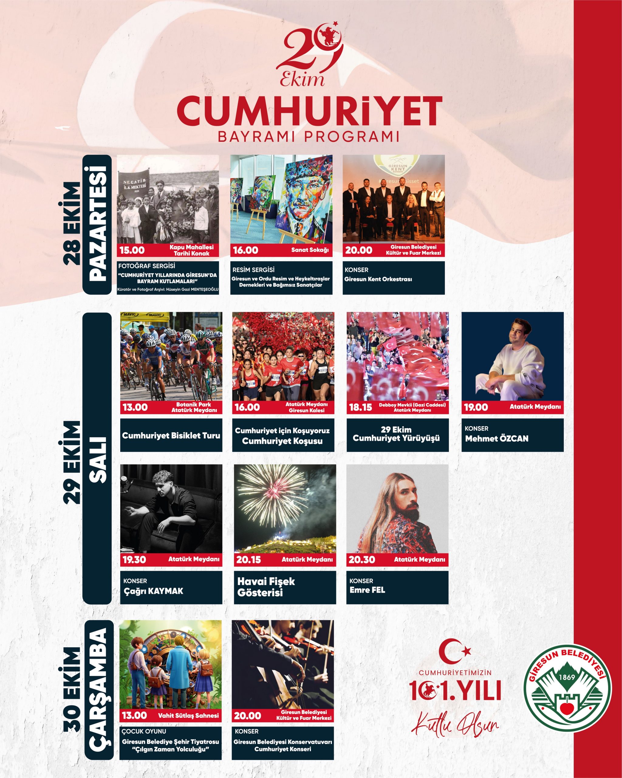 GİRESUN BELEDİYESİ’NDEN DOLU DOLU CUMHURİYET BAYRAMI PROGRAMI