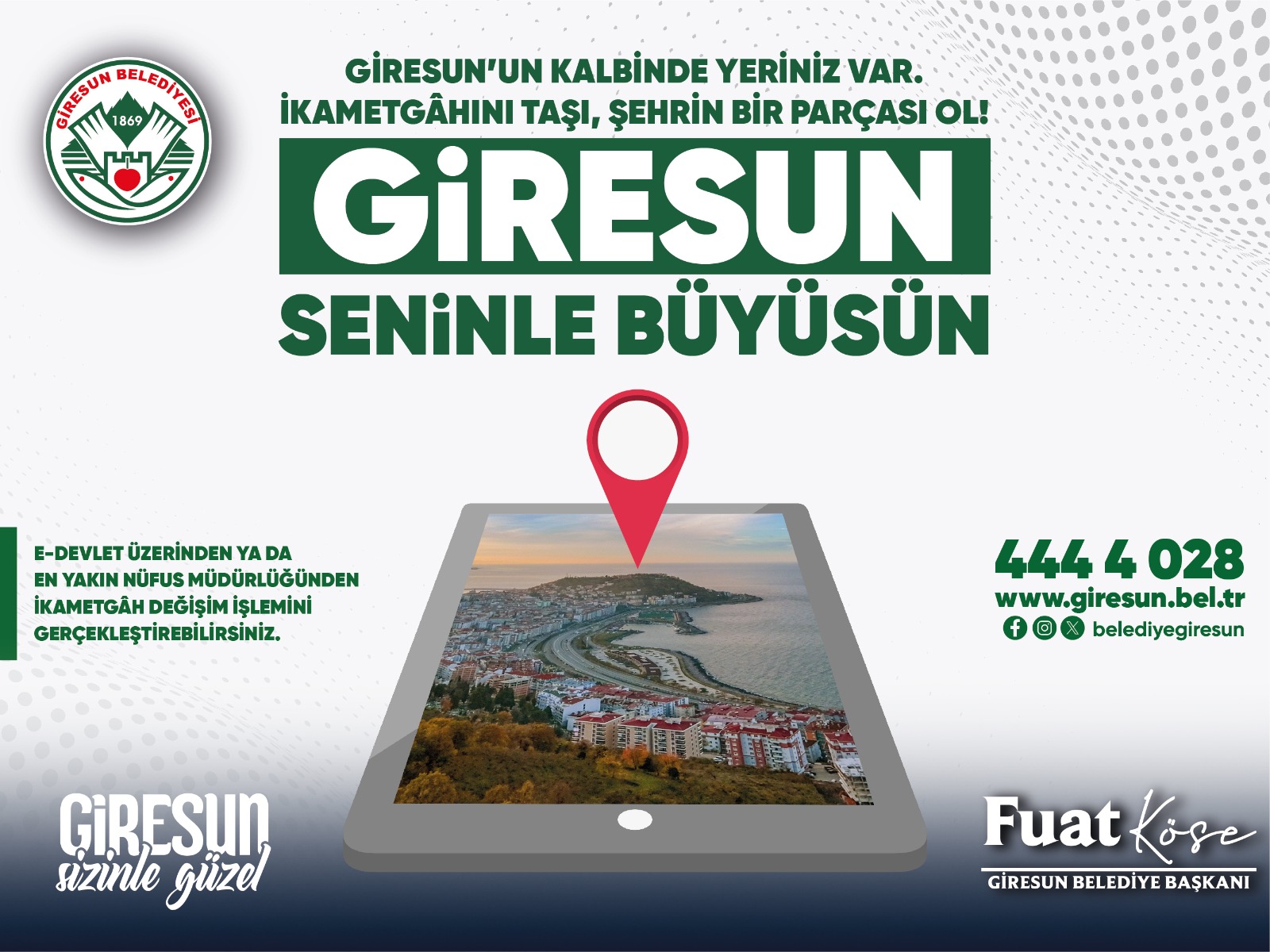 BAŞKAN KÖSE’DEN İKAMETGAH ÇAĞRISI  “ŞEHRİMİZİN GELİŞİMİNE DESTEK OLUN”