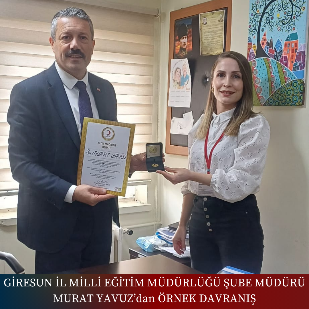 Giresun İl Milli Eğitim Müdürlüğü Şube Müdürü Murat Yavuz’dan Örnek Davranış