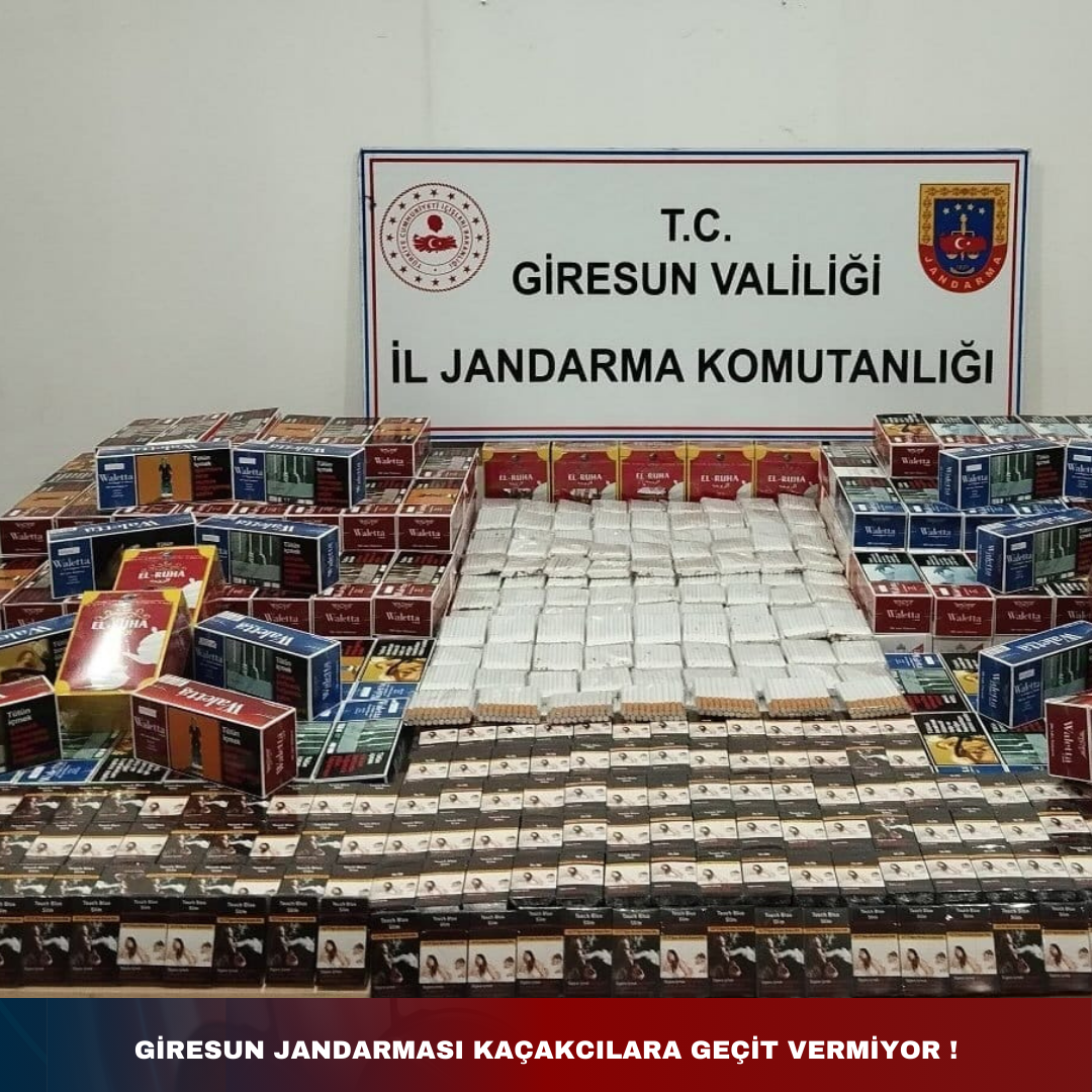 GİRESUN JANDARMASI KAÇAKÇILARA GEÇİT VERMİYOR